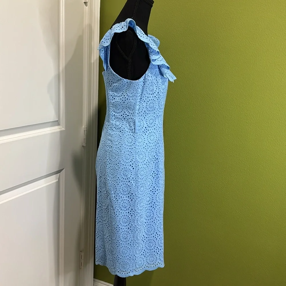 Lilly Pulitzer Ryann Eyelet Shift Dress Frenchie Blue Kaleidoscope NWT S… - Picture 4 of 14